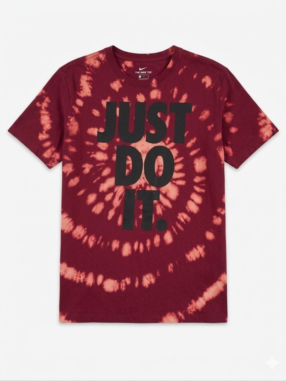 Nike Just Do It Tie Dye T Shirt Red Bleach Swirl Graphic Tee XL